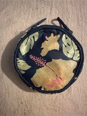 ALOHA Collection- Pape’ete Samudra Blue Floral Round Cutie Pouch